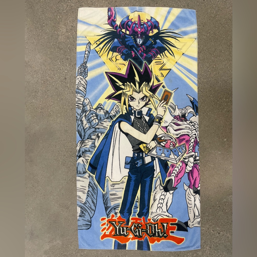 Vintage Original 1996 Yu-Gi-Oh! Beach Towel w/ Yugi Mutou by Kazuki Takahashi